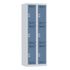 Vestiaire monobloc 2 colonnes 3 cases perle/bleu 180 x 60 x 50 - SNOR