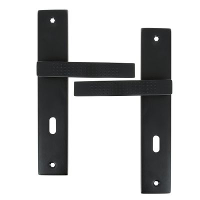 Poignées de porte sur plaques à clé Henri L noir LINEA BERTOMANI