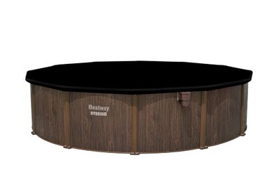 Piscine hors sol ronde tubulaire imitation bois Ø 550 cm hauteur 130 cm - BESTWAY