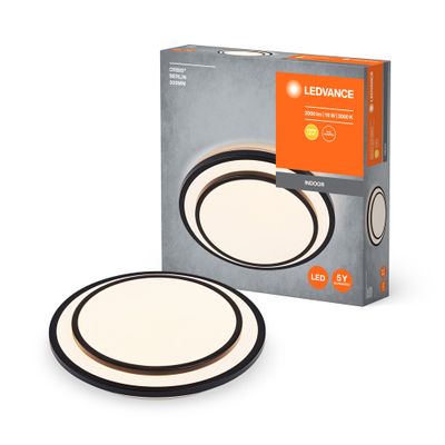 Plafonnier LED Orbis Berlin noir 2000 lumens blanc chaud - LEDVANCE