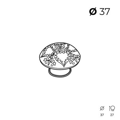 Bouton de meuble fer bleu doré diamètre 37 mm REI