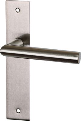 Poignées de porte sur plaques sans trou Edison nickel mat ALPERTEC