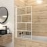 Pare-baignoire rabattable avec profilés blanc 80x140 cm Bricks White AURLANE