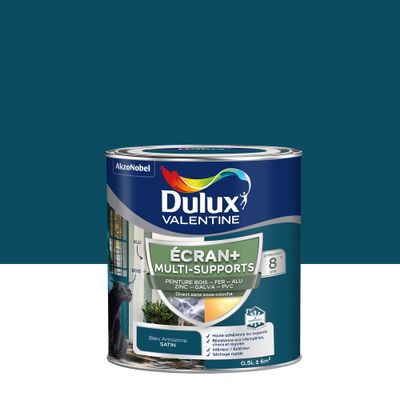 Peinture Ecran+ Multi-supports Satin Bleu Amazone 0,5 L - DULUX VALENTINE