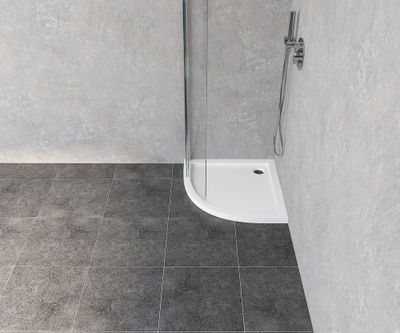 Receveur de douche 1/4 de cercle 80x80 cm acrylique blanc Baltia - OCEA