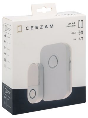 Sonnette sans fil 100m à pile Blanc - CEEZAM