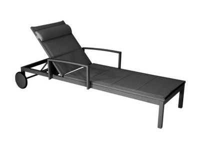 Bain de soleil NINA aluminium avec accoudoir + roues graphite chevron, Livraison à domicile incluse - PROLOISIRS