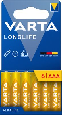 Piles alcalines LR03 (AAA) Longlife par 6 - VARTA