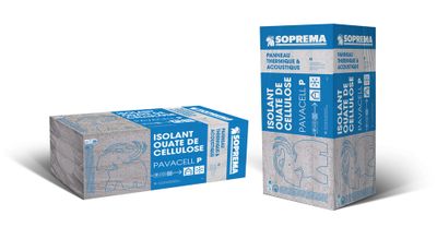 Panneau de ouate de cellulose PAVACELL - Épaisseur 100 mm - l.0,60 x L.1,35 m - Lot de 6 panneaux SOPREMA
