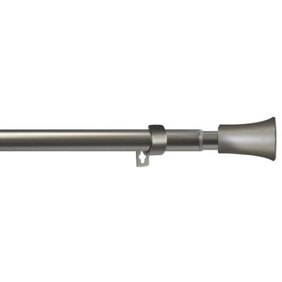 Kit de tringle à rideaux extensible en métal de 1.20 à 2.10 m diam 19 mm Finition Nickel brossé - MOBOIS