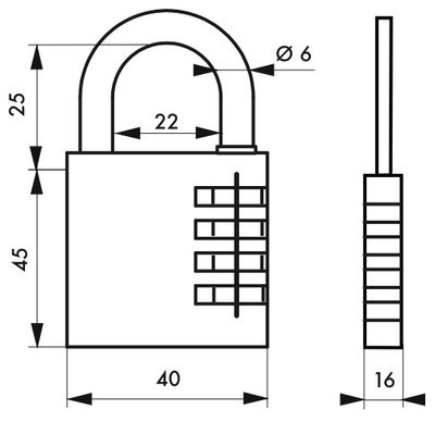 Cadenas à combinaison RB 40 mm THIRARD