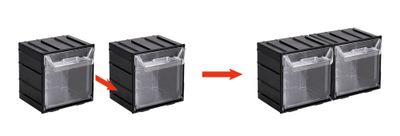 Bac de rangement plastique empilable par 3 - TACTIX