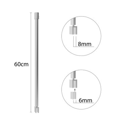 Barre de fixation murale 60 cm verticale chromée pour paroi de douche - OCEA