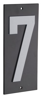 Plaque chiffre 7  à visser 56 x 130 mm fond noir THIRARD