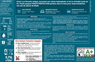 Huile parquet Haute Protection salle de bain incolore mat 0,75 L - V33