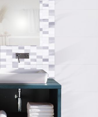 Faïence blanche murale motif décorative rectangulaire ép 7 mm 30 x 60 cm paquet 1,44 m² HERBERIA