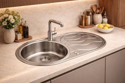 Evier de cuisine inox gris 85x45 cm 1 bac 1 egouttoir Sun - NORD INOX