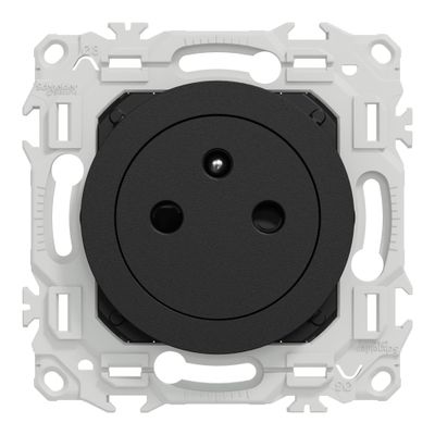 Prises affleurantes 2 pôles + terre Odace 2025 noir par 10 - SCHNEIDER ELECTRIC