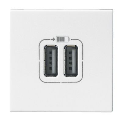 Double chargeur type A 2,4A finition blanche Mosaic LEGRAND