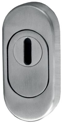 Rosaces de porte ovales de sécurité à cylindre acier mat ALPERTEC