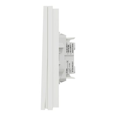 Double interrupteur va-et-vient ou poussoir avec plaque intégrale Odace 2025 blanc - SCHNEIDER ELECTRIC