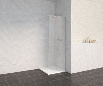 Paroi de douche à l'italienne 70x200 cm profilé chrome verre transparent 8 mm Signature - OCEA