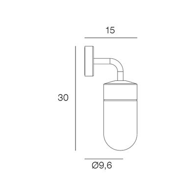 Applique extérieur E27 Costa rouille IP44 40W - COREP