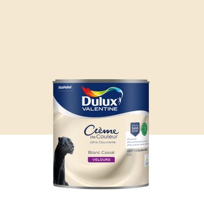 Peinture crème de couleur Blanc Cassé velours 0,5L - DULUX VALENTINE