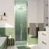 Porte de douche battante 70x200 cm profilé or verre transparent 6 mm Saloon - AURLANE