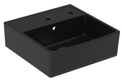 Evier de cuisine 1 bac timbre d'office en grès noir 60x63x20 cm Walter - PERLINE