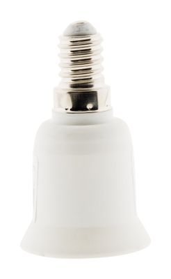 Adaptateur de douille électrique E14 vers E27 plastique blanc - ZENITECH