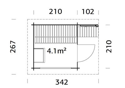 Sauna Sanna 4,1m2 épaisseur 44 mm PALMAKO