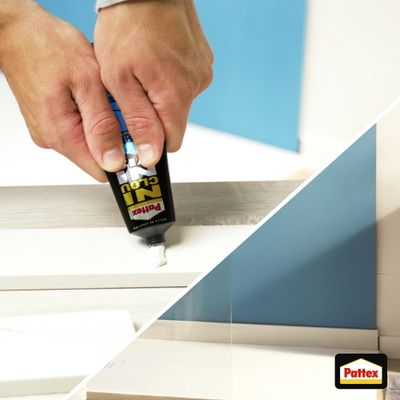 Colle de fixation polymère Ni Clou Ni Vis Multi Matériaux résistant à l'eau blanc tube 334 g - PATTEX