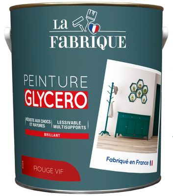 Peinture glycero Rouge Vif brillant 2,5 L - LA FABRIQUE