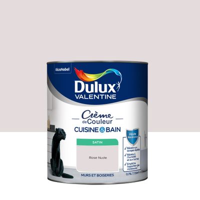 Peinture Crème de Couleur Cuisine et Bain Satin Rose Nude 0,75 L - DULUX VALENTINE