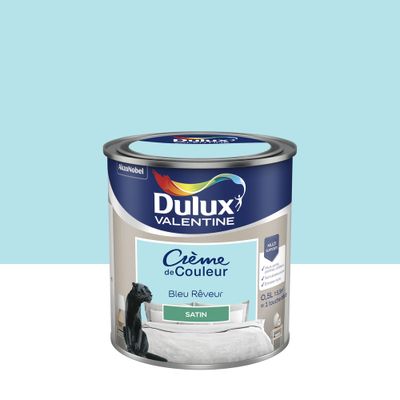 Peinture Crème de Couleur Bleu Rêveur satin 0.5 L - DULUX VALENTINE
