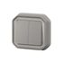 Double interrupteur va-et-vient ou poussoir étanche IP55 encastrable Gris - Plexo LEGRAND