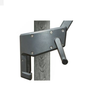 Parasol déporté 3x3 m gris avec mat imitation bois orientable inclinable à manivelle PROLOIRS Livraison à domicile incluse