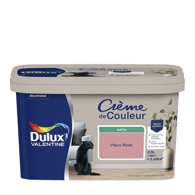 Peinture Crème de Couleur Vieux Rose satin 2,5 L - DULUX VALENTINE