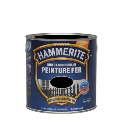 Peinture fer extérieur direct sur rouille martelé noir 250 mL - HAMMERITE