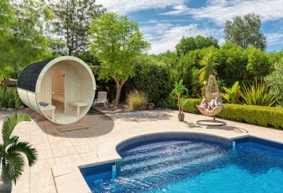 Sauna extérieur rond en bois Palmako Anita 4 places avec poêle - 8,6 m² - PALMAKO