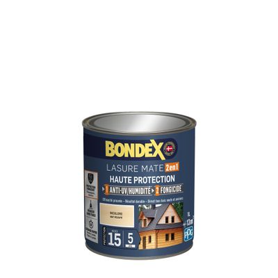 Lasure 2 en 1 haute protection 5 ans incolore 1 L - BONDEX