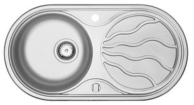Evier de cuisine inox gris 85x45 cm 1 bac 1 egouttoir Sun - NORD INOX