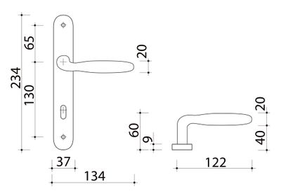 Poignées de porte Madison nickel mat à clé ALPERTEC