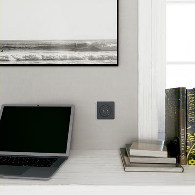 Plaque de finition 1 poste anthracite - Odace 2011 Touch SCHNEIDER ELECTRIC