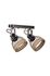 Réglette 2 spots E27 Brooks noir et corde 2x15W - COREP