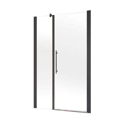 Porte de douche pivotante 120x192 cm profilé noir verre transparent 5 mm New Style - SCHULTE