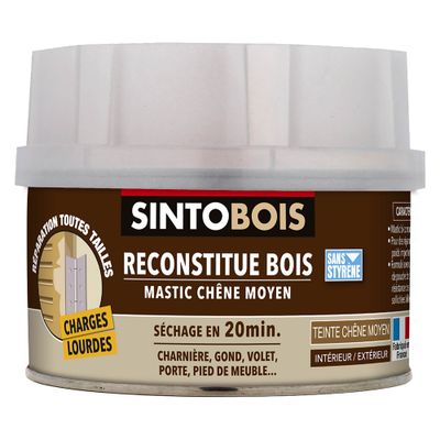 Mastic reconstituant bois chêne moyen 550 gr SINTOBOIS