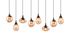 Suspension E14 Lumina noir et verre ambre 8x40W - TRIO