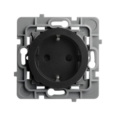 Prise schuko 2 pôles + terre noir Casual Evo - DEBFLEX